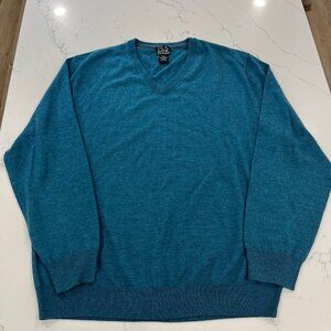 JoS. Bank Men's Traveler 100% Merino Wool Sweater 2XL BLUE/GREEN
